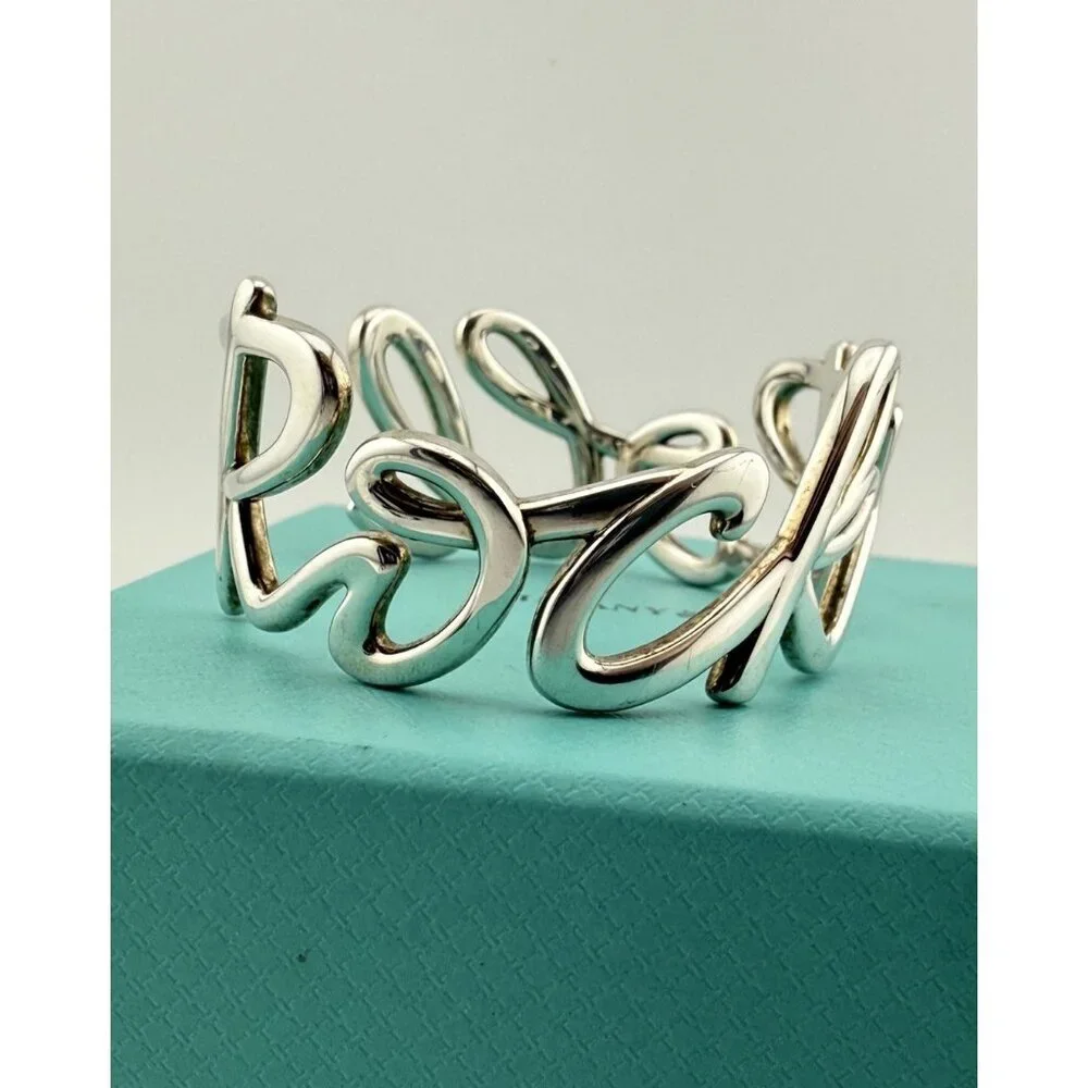 RARE Tiffany & Co. Rock x Roll Cuff Bracelet Paloma Picasso Graffiti Silver - Picture 1 of 7